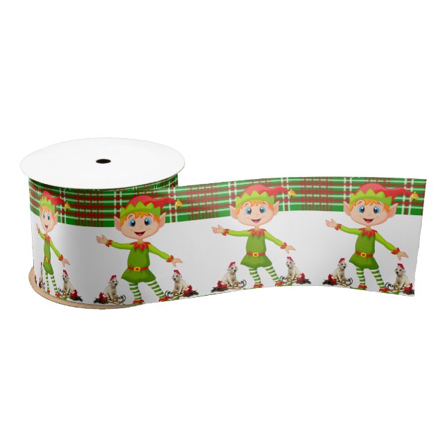 Christmas Ribbon, Elf Satin Ribbon (Spool)