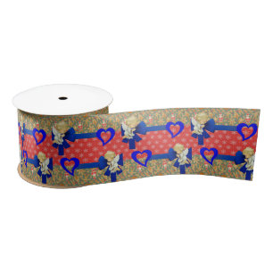 Christmas Ribbon, Merry Christmas Angel Satin Ribbon
