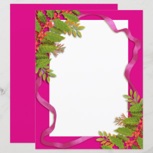 Christmas Ribbon Red Stationery Paper