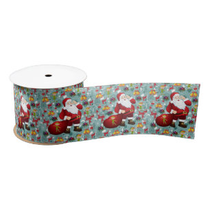 Christmas Ribbon, Santa Satin Ribbon