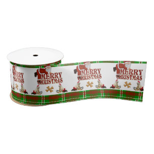 Christmas Ribbon, Santa Satin Ribbon