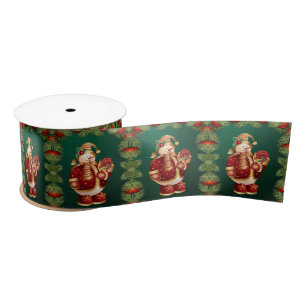 Christmas Ribbon, Snowman Satin Ribbon