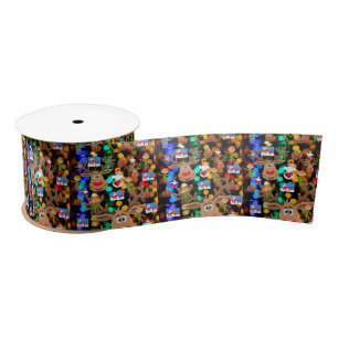 Christmas Ribbon, Snowman Satin Ribbon