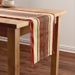 Christmas Ribbon Table Runner   Red Green Gold