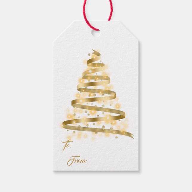Christmas Ribbon Tree Gift Tags (Front)