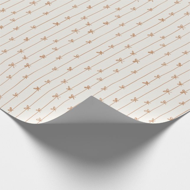 Christmas Ribbons Modern Christmas Wrap Golden Wrapping Paper (Corner)