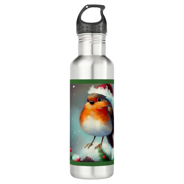 Christmas Robin 1 710 Ml Water Bottle (Front)