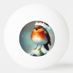 Christmas Robin (1) Ping Pong Ball