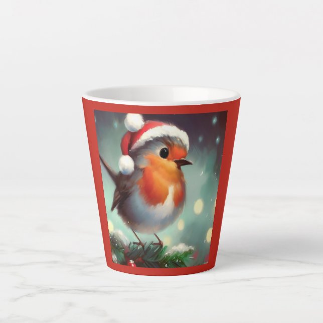 Christmas Robin 2 Latte Mug (Front)