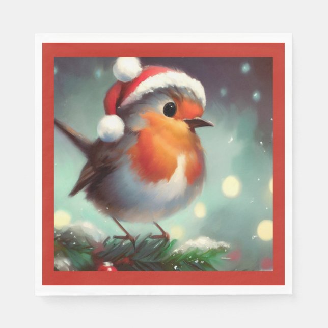 Christmas Robin 2 Napkin (Front)