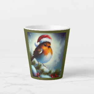 Christmas Robin 3 Latte Mug