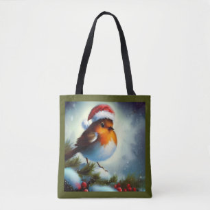 Christmas Robin 3 Tote Bag
