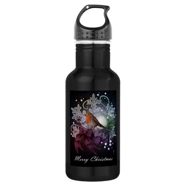 Christmas Robin 532 Ml Water Bottle (Front)