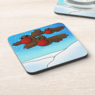 Christmas Robin Birds Coaster