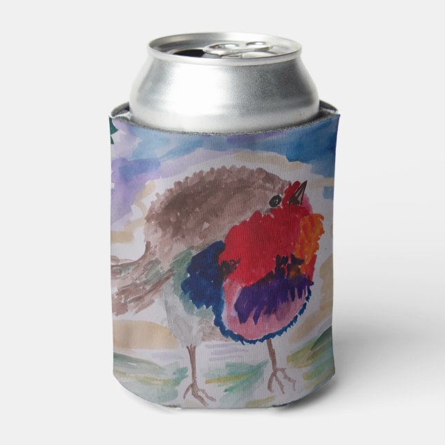 Christmas Robin  Can Cooler (Can Front)