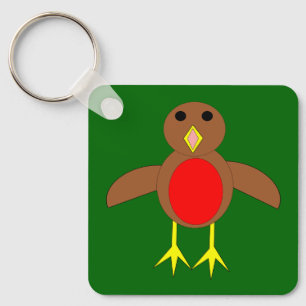 Christmas Robin Custom Key Ring