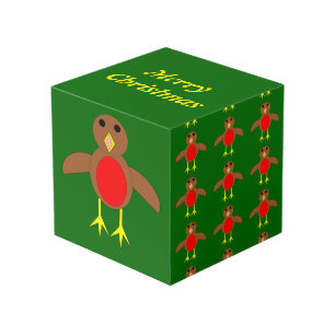 Christmas Robin Custom Photo Cube