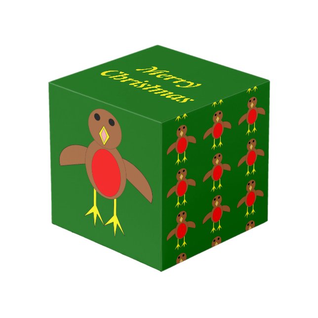 Christmas Robin Custom Photo Cube (Front Angled)