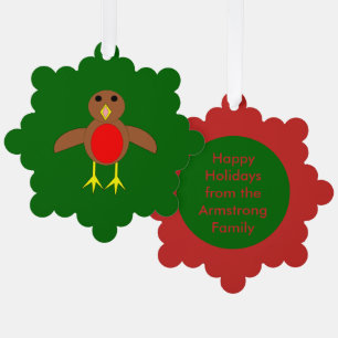 Christmas Robin Custom Tree Decoration Card