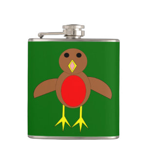 Christmas Robin Flask