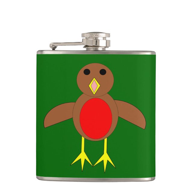 Christmas Robin Flask (Front)