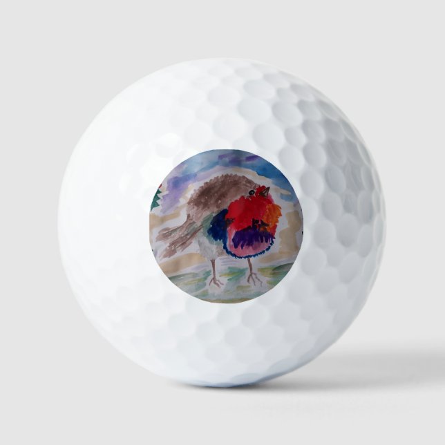 Christmas Robin  Golf Balls (Front)