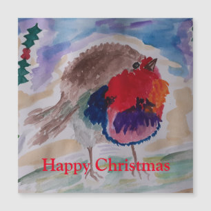 Christmas Robin Magnetic Christmas Card