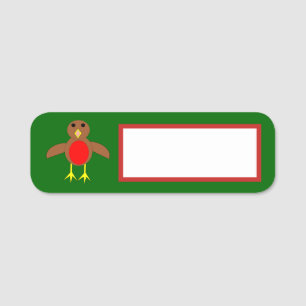 Christmas Robin Name Tag