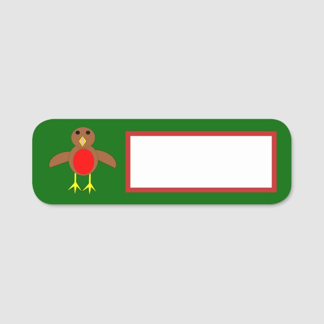 Christmas Robin Name Tag (Front)