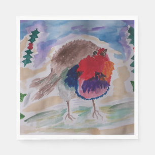 Christmas Robin Napkin