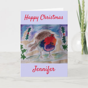Christmas Robin Personalised Christmas Card