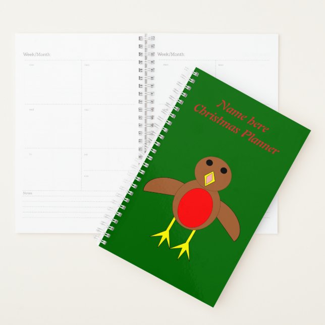 Christmas Robin Personalised Planner (Display)