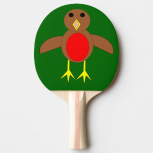 Christmas Robin Ping Pong Paddle