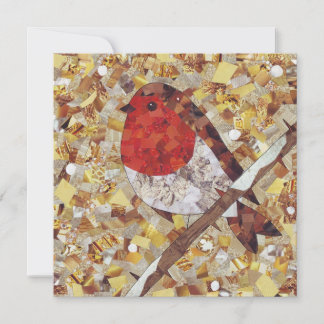 Christmas Robin Square Greetings Card, Blank Holiday Card
