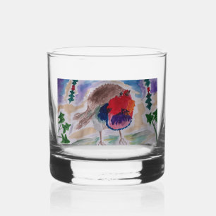 Christmas Robin Whiskey Glass