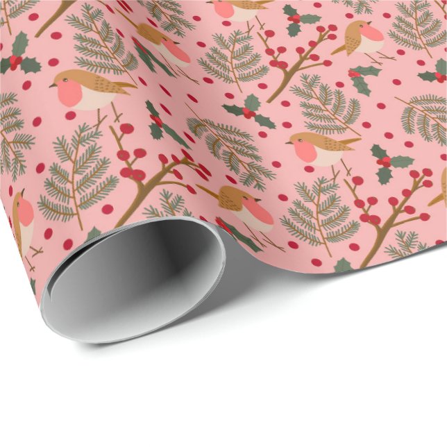 Christmas Robin Wrapping Paper (Roll Corner)