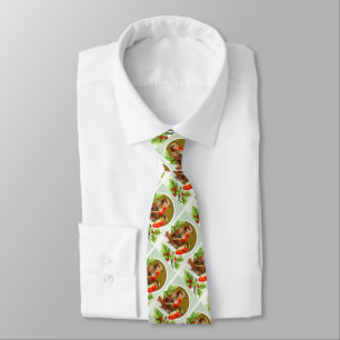 Christmas robins festive fashion tie