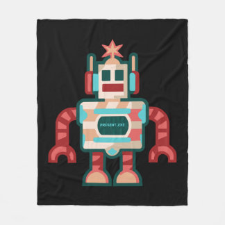 Christmas robot fleece blanket