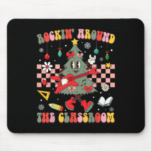 Christmas Rockin' Around The Clroom Teacher Retro  Mouse Pad