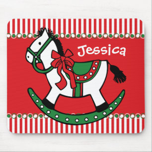 Christmas Rocking Horse Custom Mouse Pad
