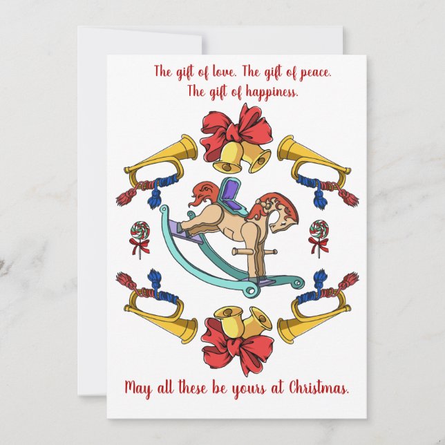 Christmas Rocking Horse Holiday Card (Front)