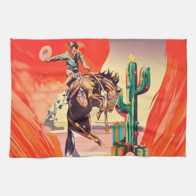 Christmas Rodeo Tea Towel (Horizontal)