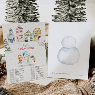 Christmas Roll A Snowman Game Invitation