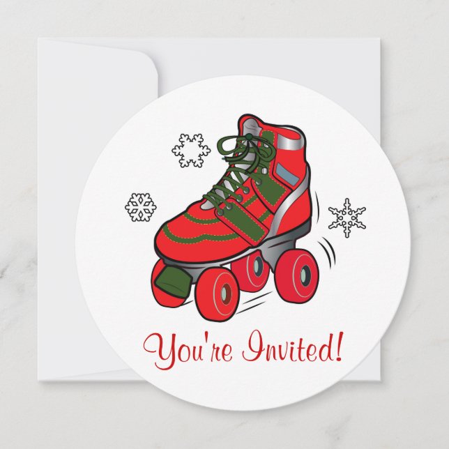 Christmas Roller Skating Party Invitation (Front)
