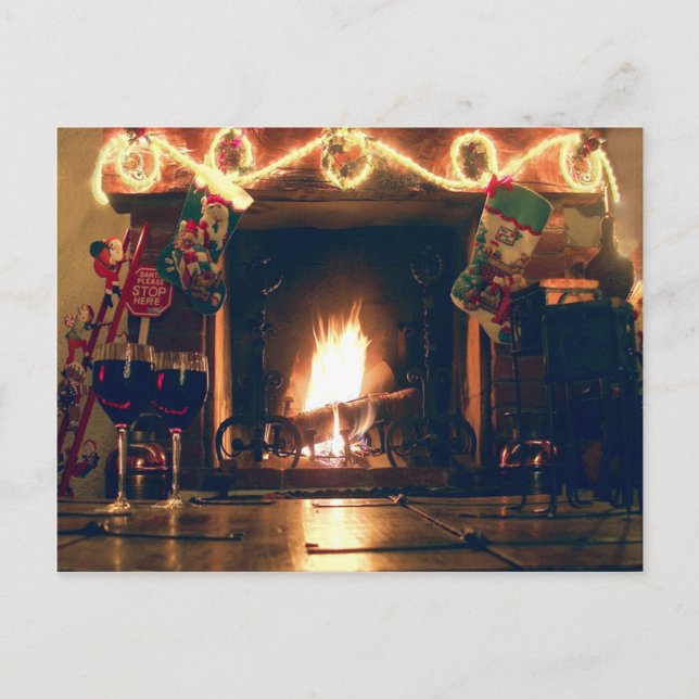 Christmas Romance and Warmth Customisable Postcard (Front)