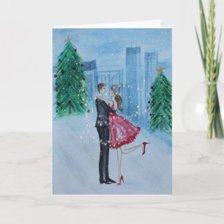 Christmas romance holiday card