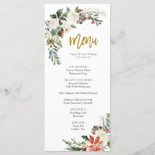 Christmas Romantic Rustic Winter Wedding Menu