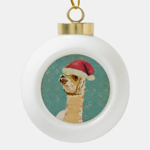 Christmas Rose Alpaca Ornament
