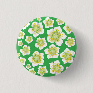 Christmas Rose Design on Button
