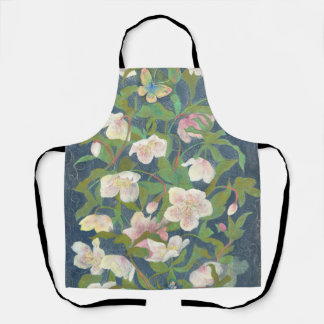 Christmas Rose & Silverwing Butterfly Nocturne Apron
